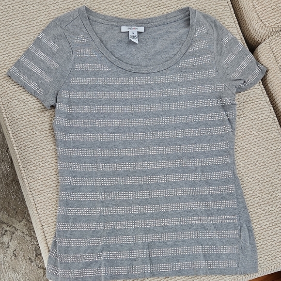 Gray Striped Women's Top, Medium - Picture 1 of 4